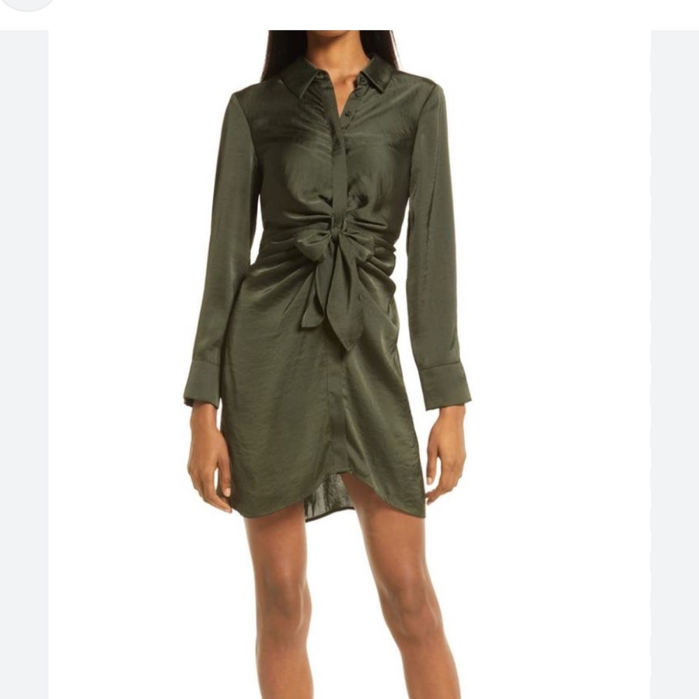 BB Dakota by Steve Madden Olive Green Shirt Dress